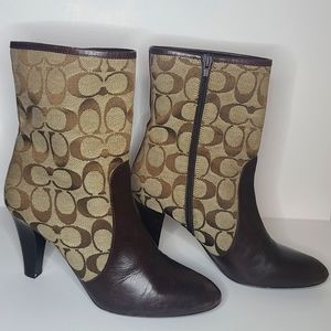 Coach A7004 Melinda Women's soft calf leather high heel boots (size 8.5 B)